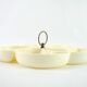 Plateau serviteur apéritif en plastique beige - compartiments en forme de fleur - vintage années 70