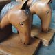 Wooden horse bookends