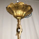 Gilded brass cage chandelier and glass tassels