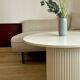 round fluted coffee table in light beige Ø 80 cm