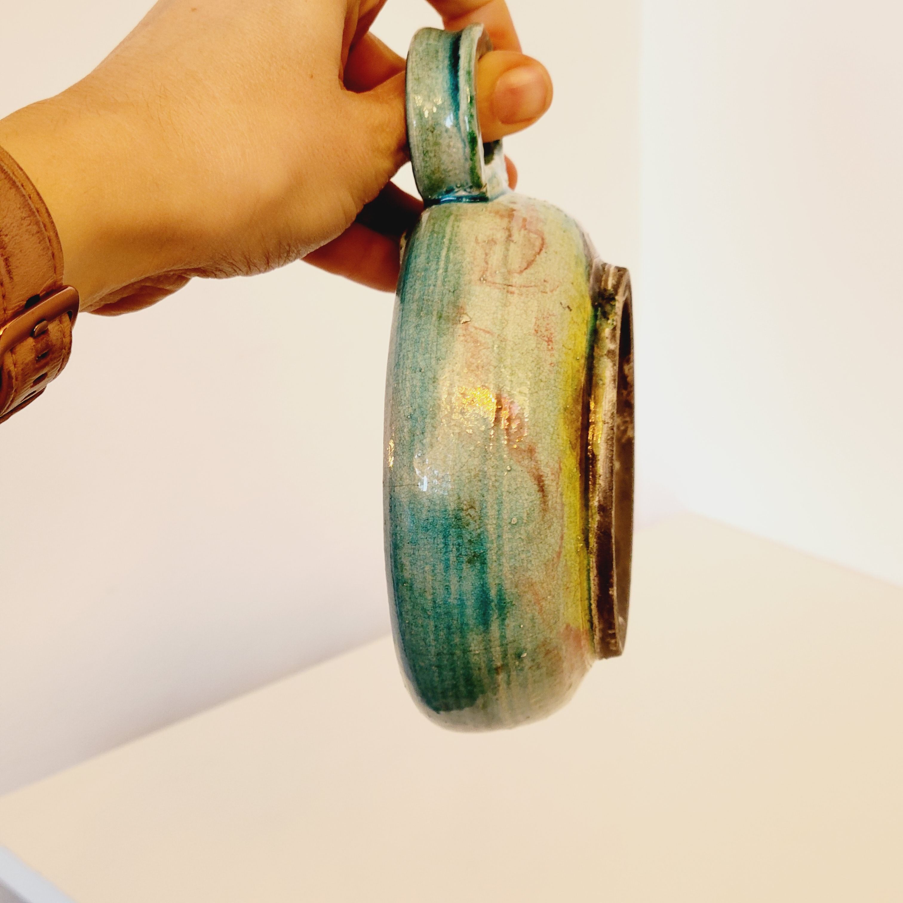 Pique flowers or pikes blue ceramic candles