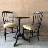 Napoleon 3 pedestal table and chair