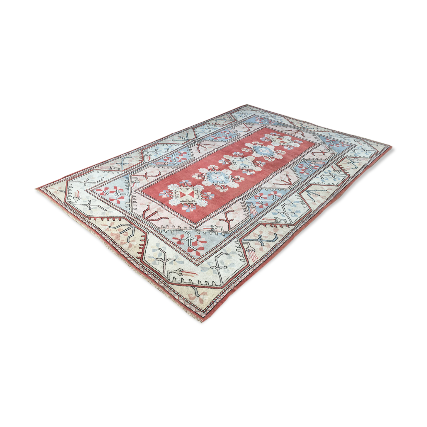 Turkish Rug, Vintage Area Rug, 205 x 311 cm, Handmade Rug, RK 8359