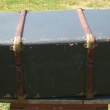 Green vintage travel trunk