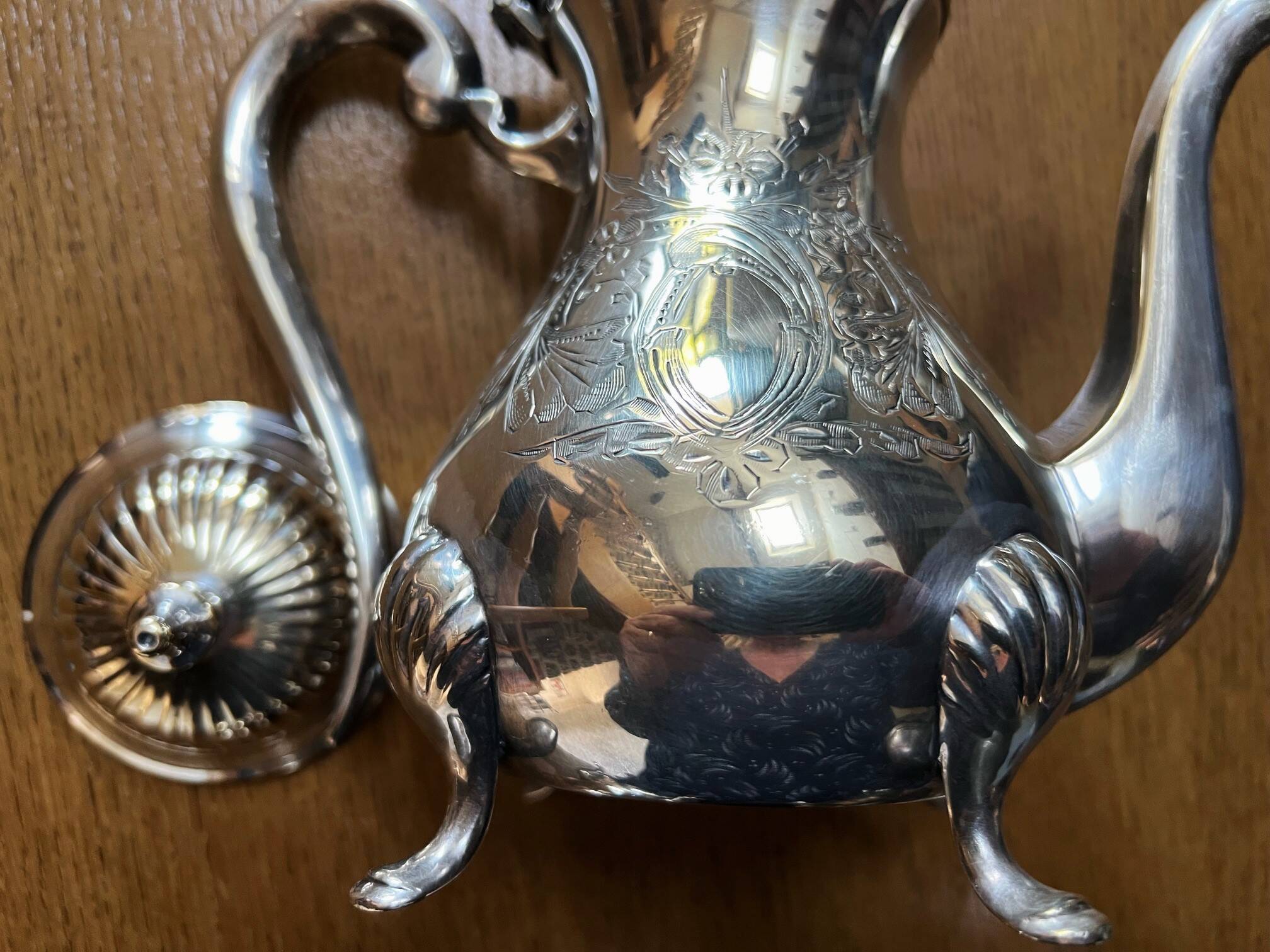 3-piece tea/coffee service in silver-plated metal by silversmith François Frionnet