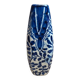 Small antique vase in blue and white earthenware, hand-painted – oriental decoration.