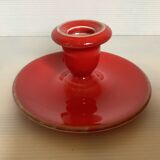 Red ceramic cellar rat candle holder