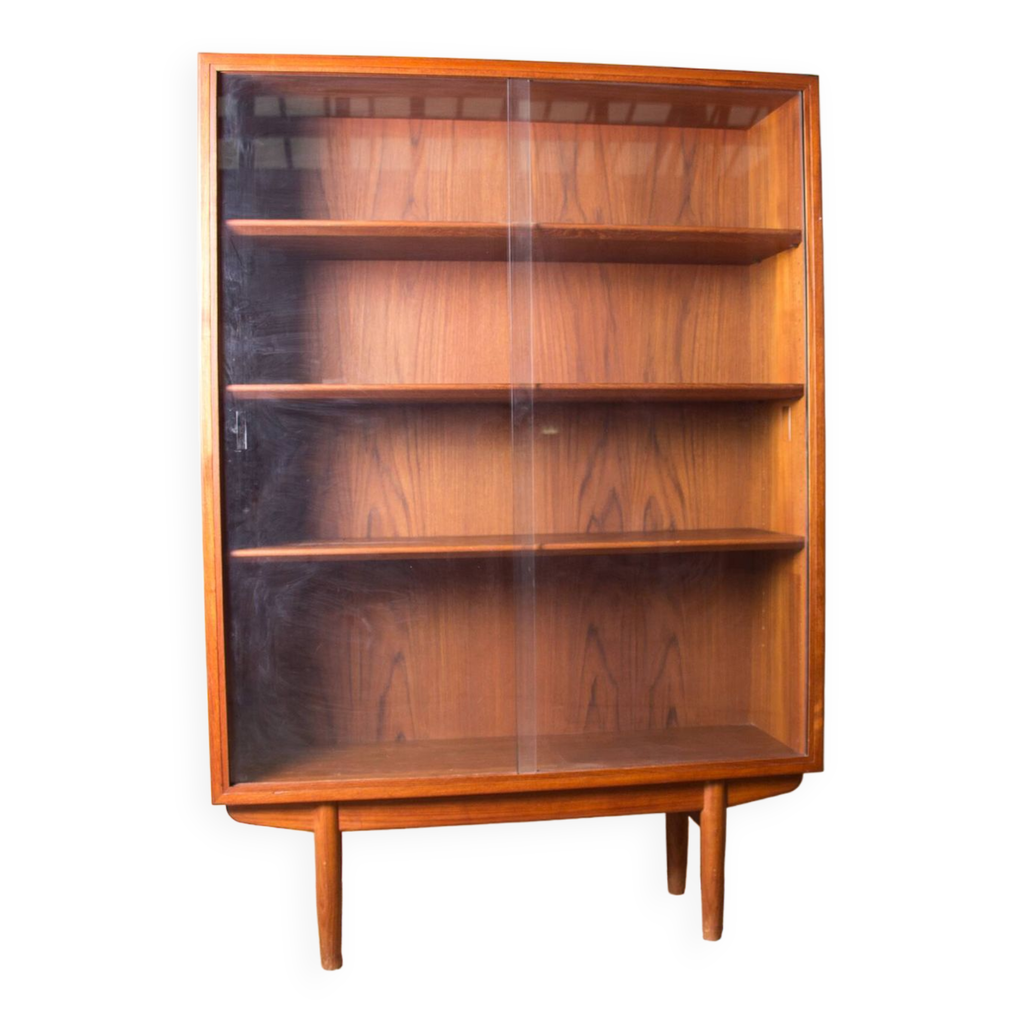 Danish Teak Bookcase, Showcase by Borge Mogensen for Soborg Mobelfabrik 1960.
