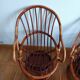 Paire de fauteuils pivotants en rotin 1970