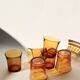 6 verres en verre ambré