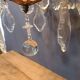 Crystal grapefruit chandelier, glass barrel