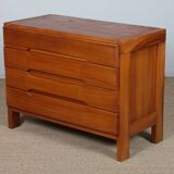 Elm chest of drawers produced by Maison Regain, 1970
