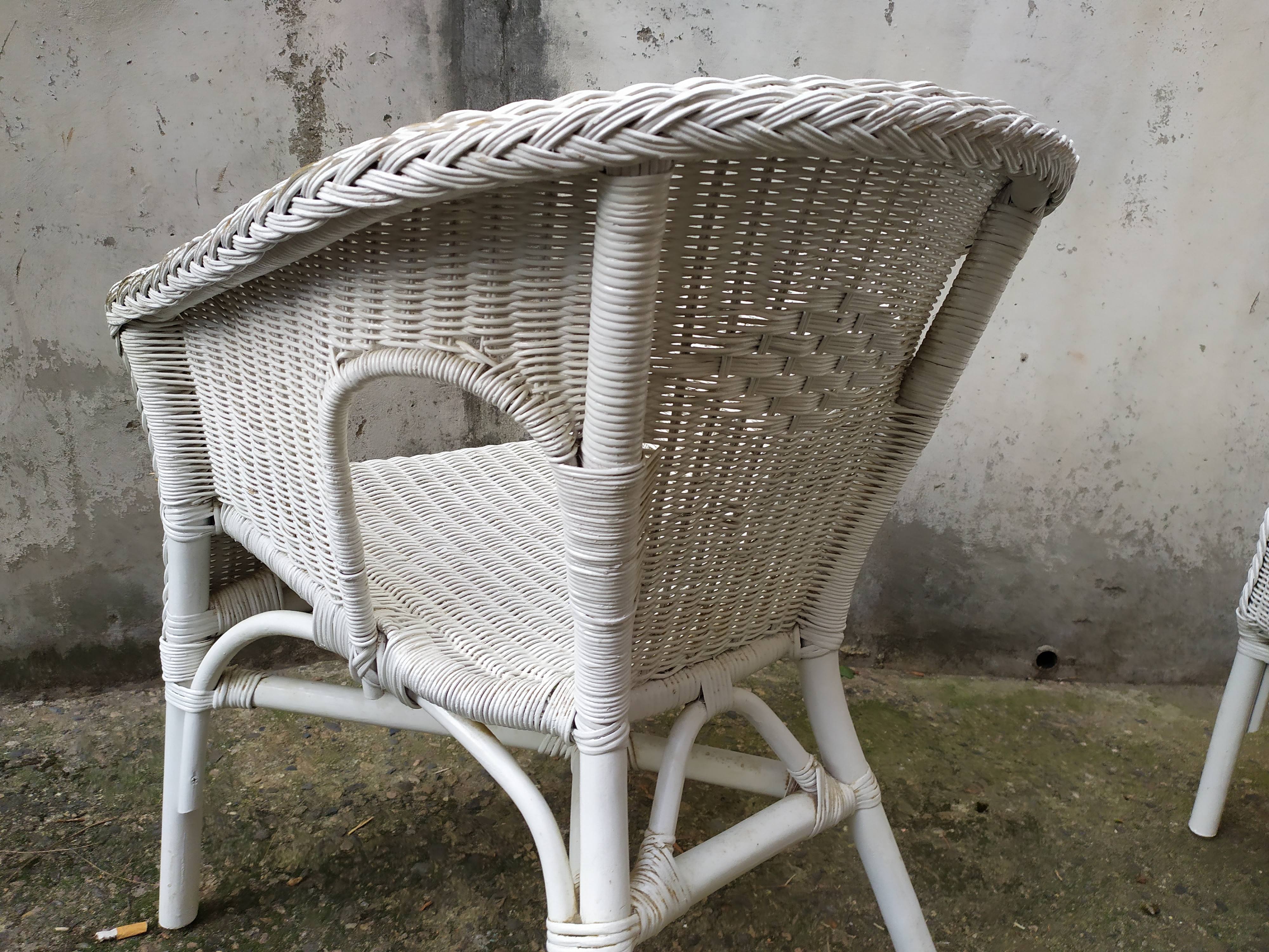 Pair of vintage rattan chairs