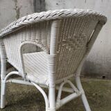Paire de fauteuils en rotin vintage