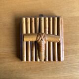 Pair patere vintage bamboo