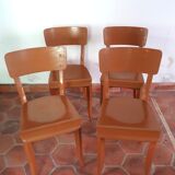 Set of 4 bistro chairs in painted wood