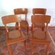 Lot de 4 chaises bistrot en bois peint