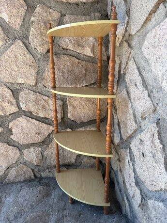 Corner shelf in wood 4 levels – vintage style – very good condition