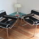 Paire de fauteuils B3 "Wassily" cuir design Marcel Breuer