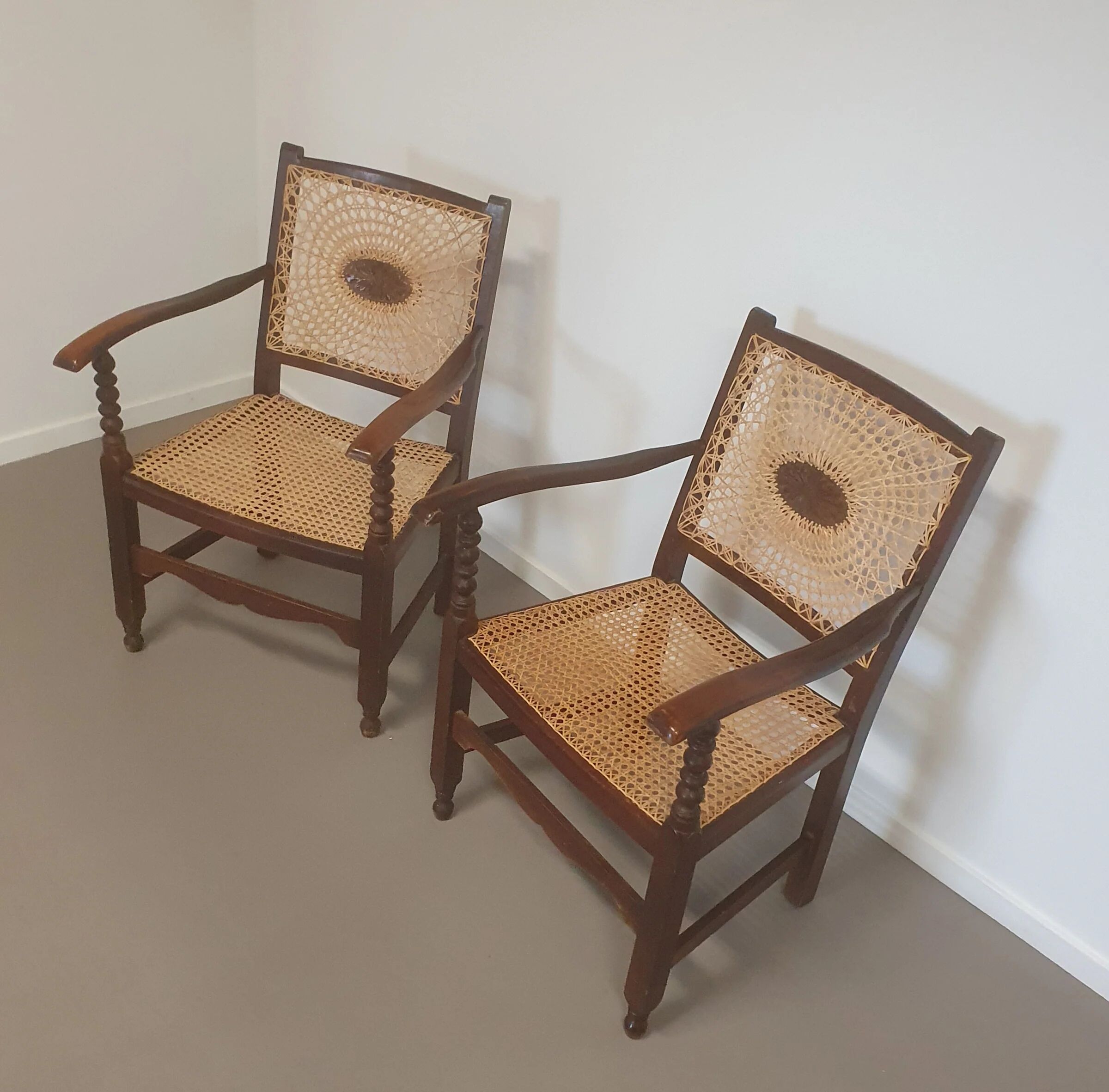 Monastery / medallion / webbing arm chairs / 1930s