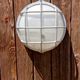 Pair of industrial wall lamps in brushed aluminum