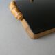 Wooden cheese board, bamboo handles, signed