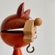 Tire-bouchon chat en bois vintage