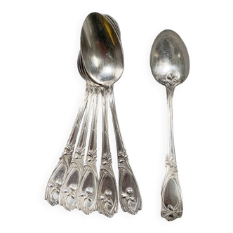 6 Art Nouveau teaspoons