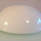 Half moon ceiling lamp in vintage white opaline 60/70s