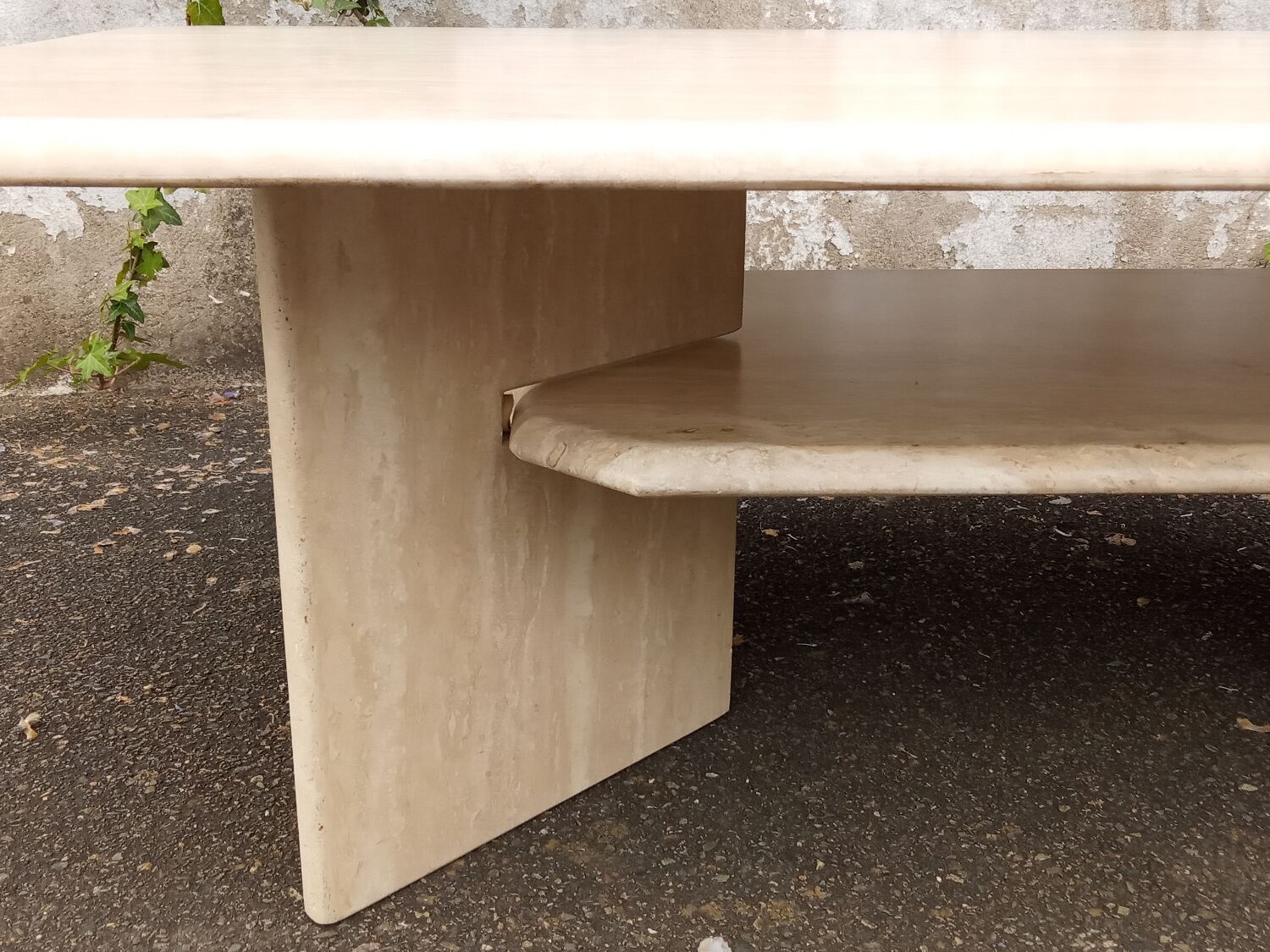 Travertine coffee table