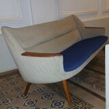 Canapé sofa danois rotex  egg, années 50 60 sculptural bi color