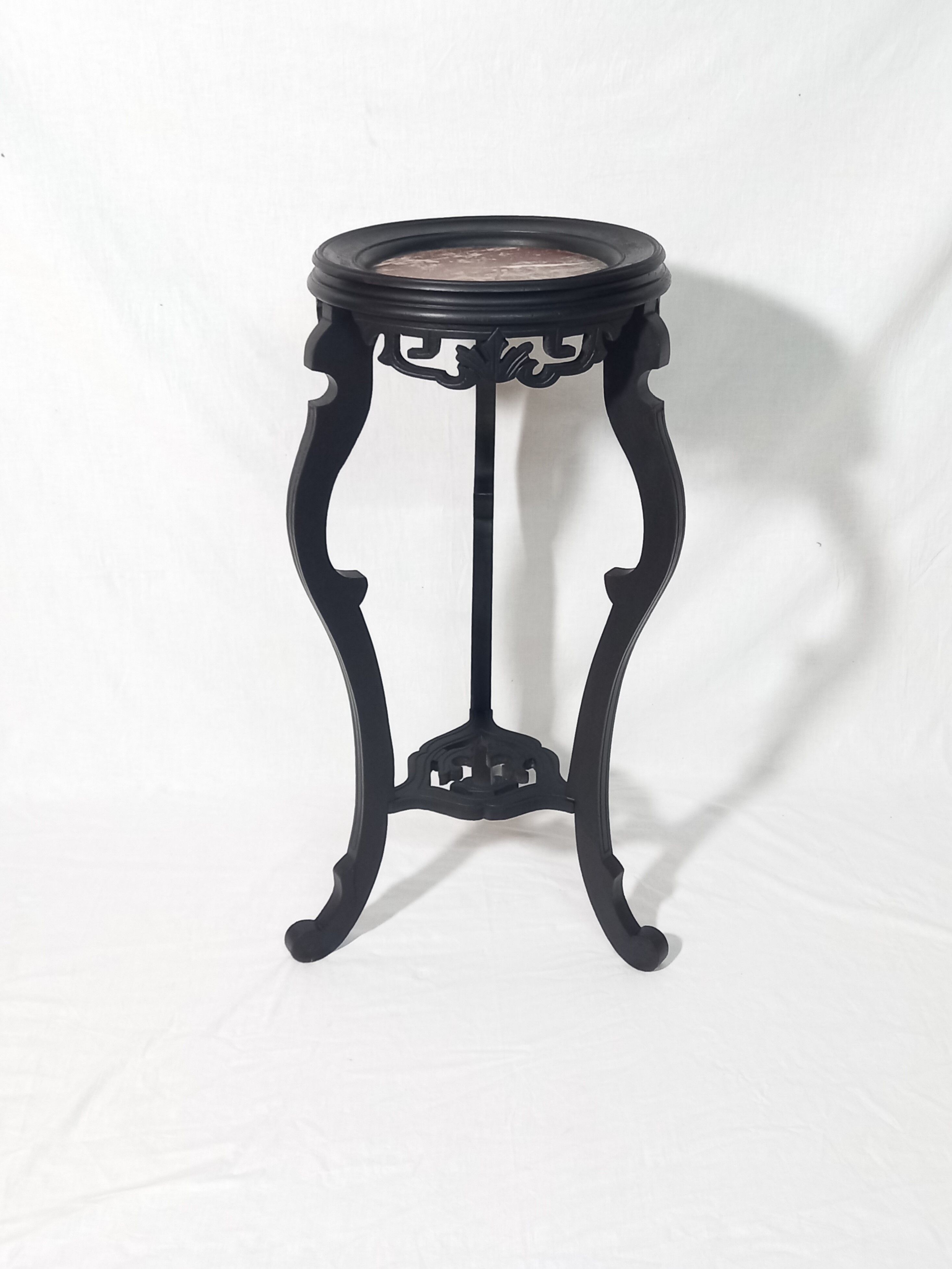 Napoleon III Style Harness in Blackened Wood and Red Marble