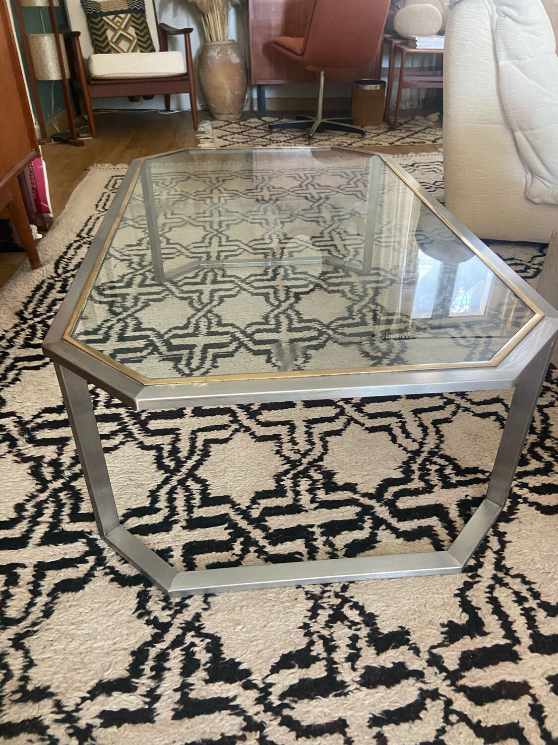 Octagonal coffee table 70s