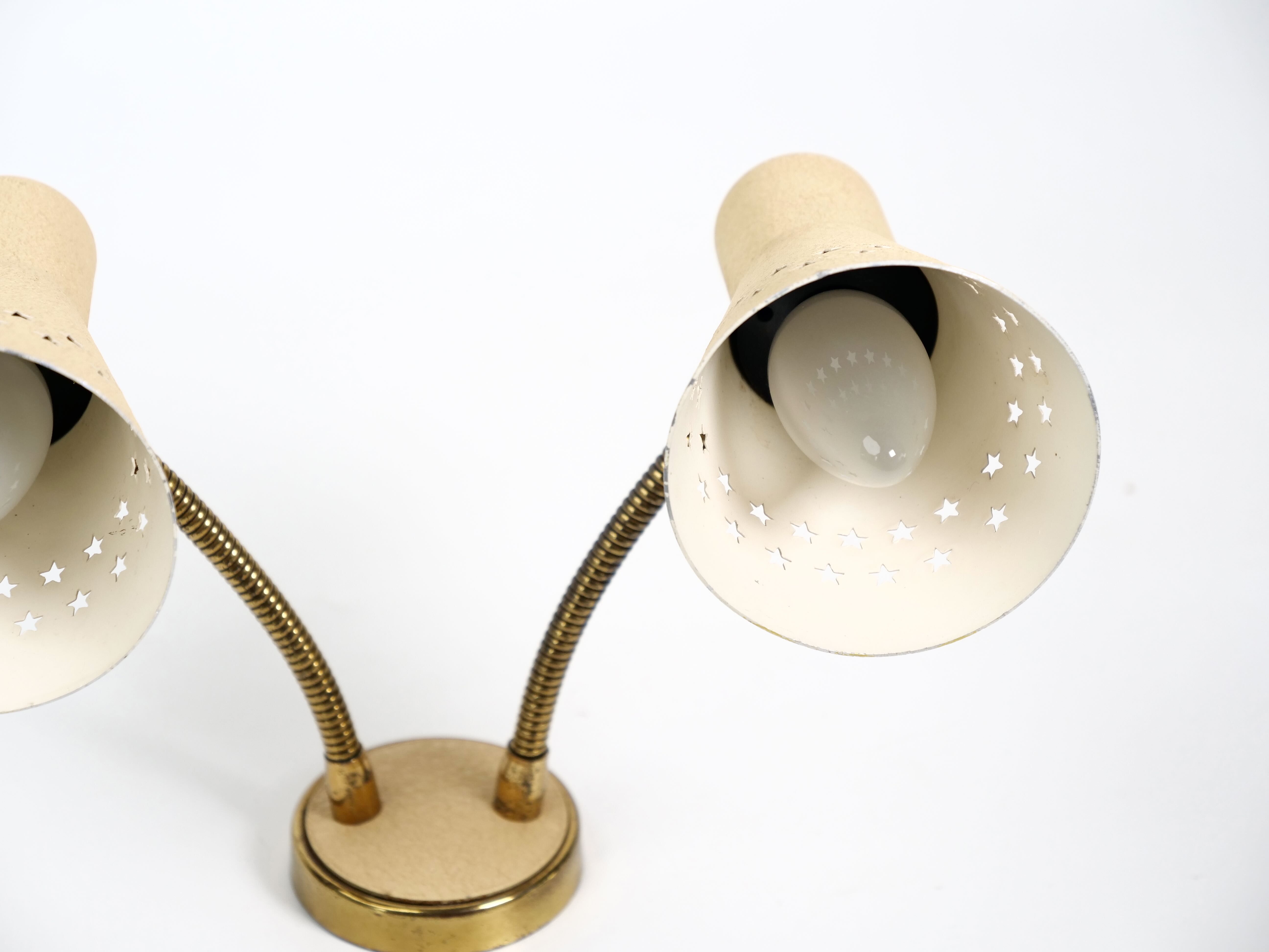 Italian wall lamp double flexible 1950