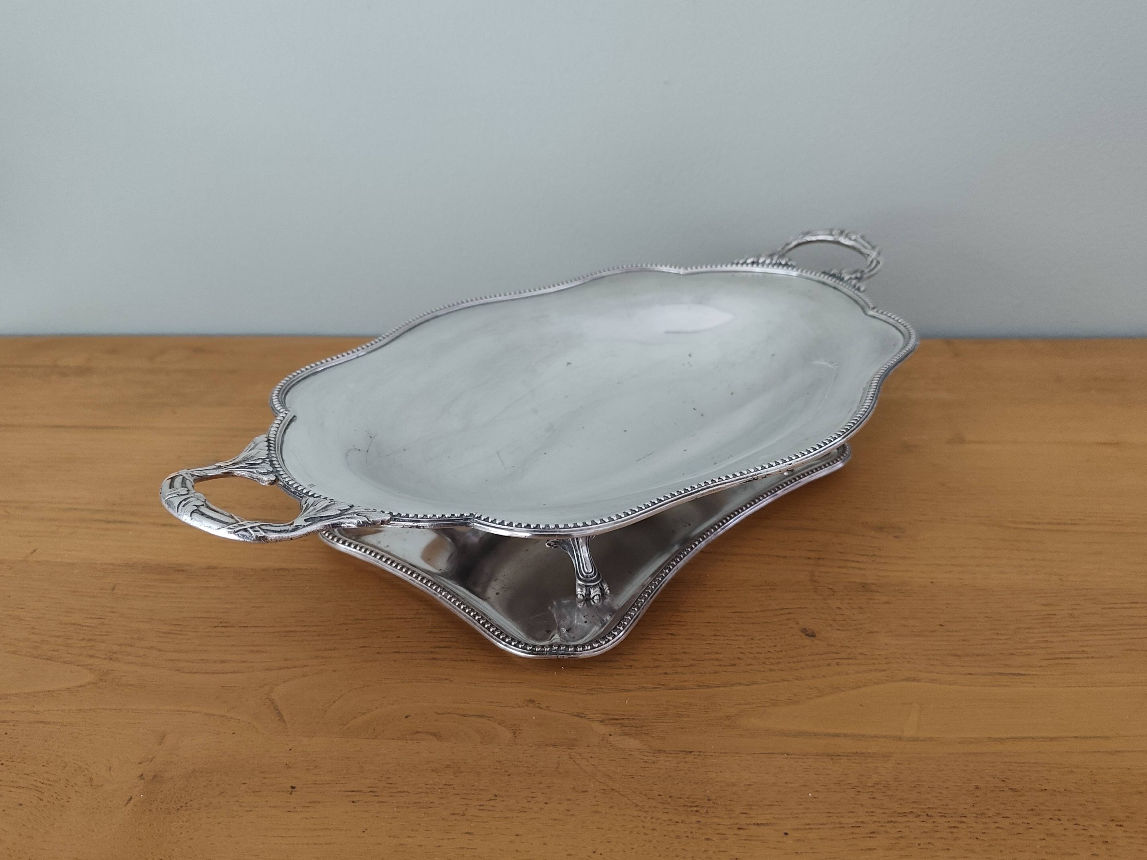 Antique silver-plated centrepiece with hallmark.