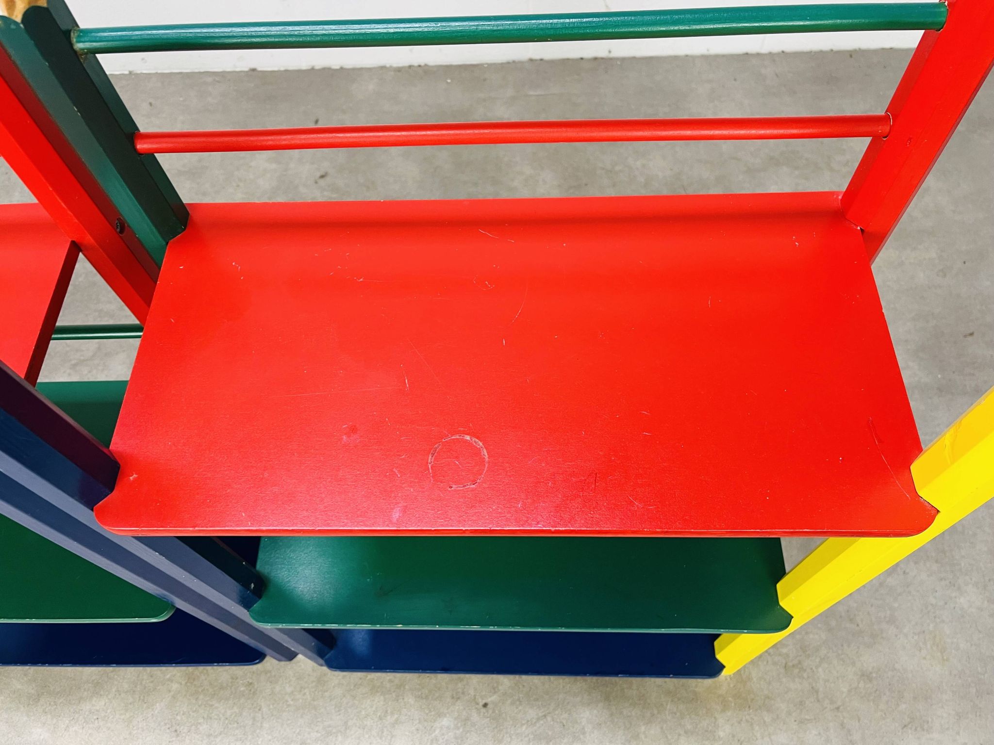 Pair of pencil-style shelves by Pierre Sala for children.