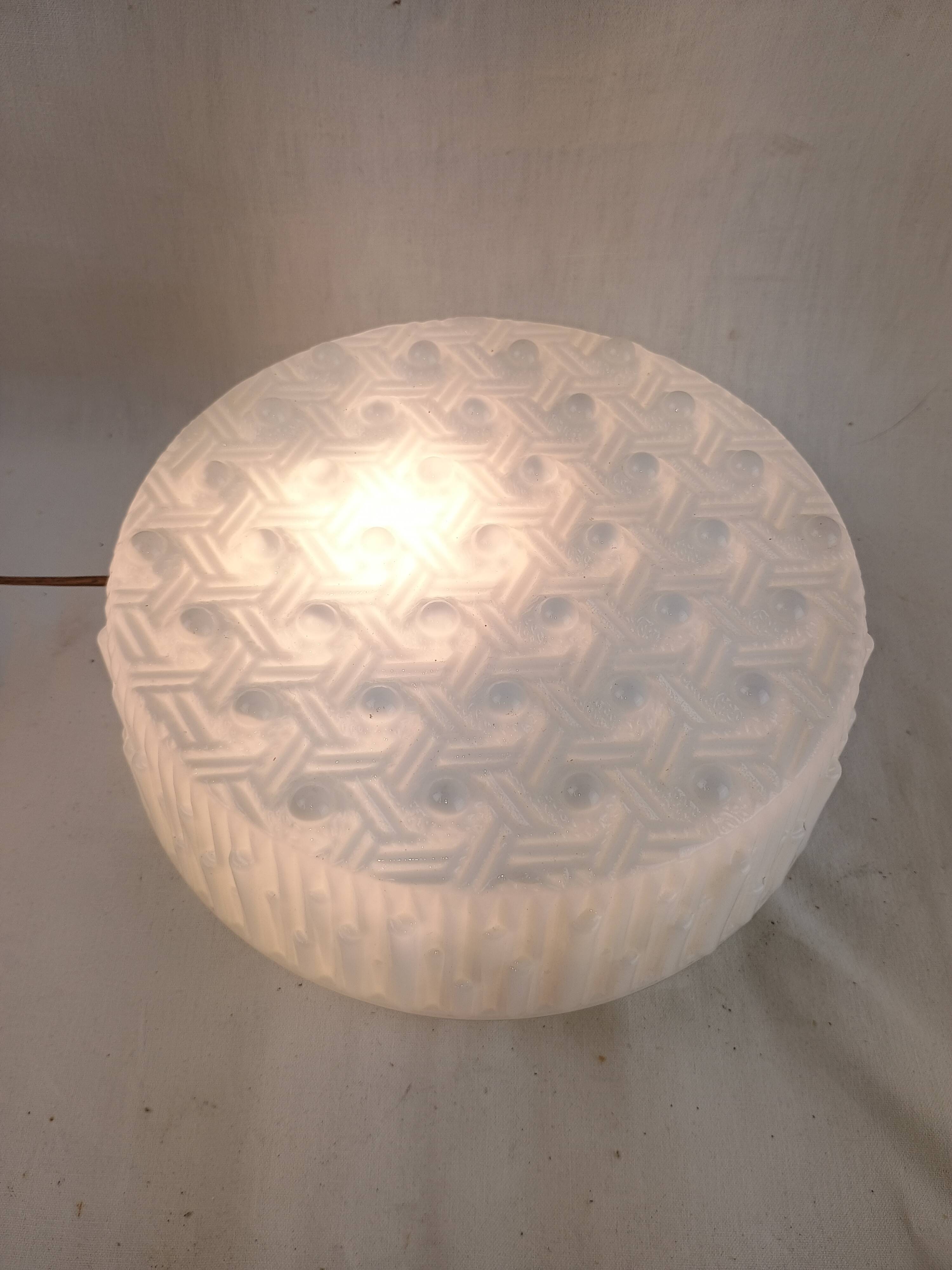 Vintage ceiling light Glashütte Limburg glass 60s
