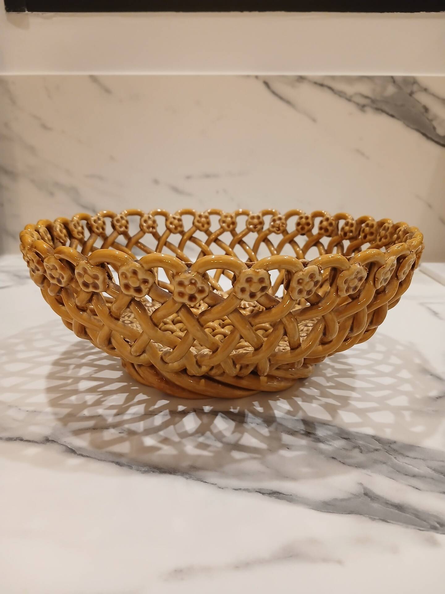 Openwork ceramic basket Pichon Uzès – 1960s