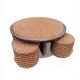 Coffee table and 4 stools in the style of Audoux & Minet.