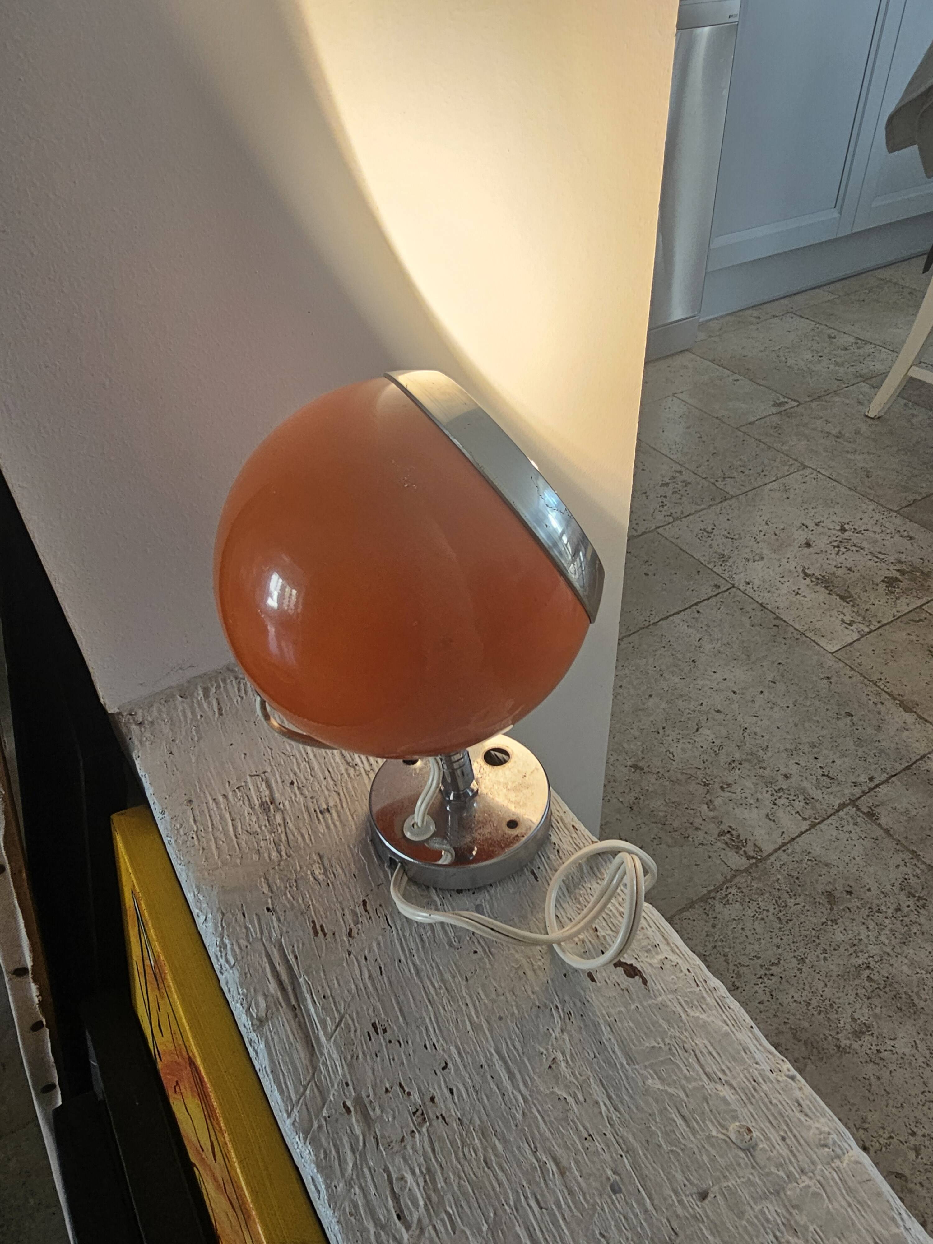 Orange Ball Lamp - Space Age - 1970s