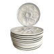12 Saint Amand oyster plates, sky blue and white
