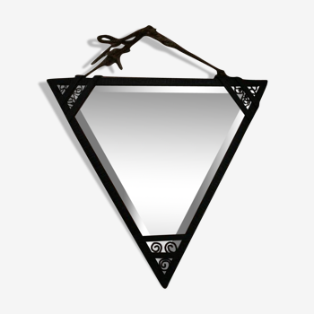 50 cm wrought iron art deco triangle mirror