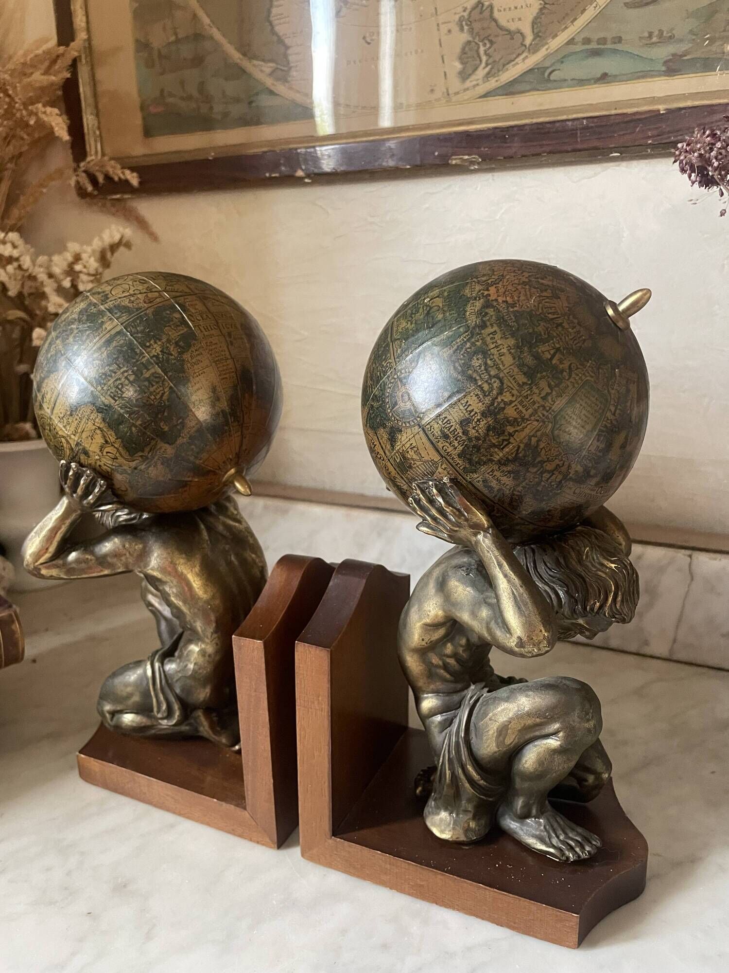 Pair of large vintage Mercurio d'Oro bookends