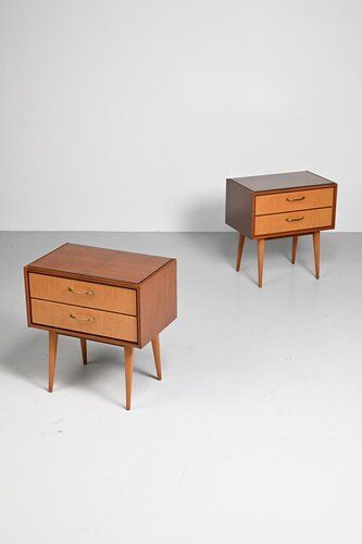 Nightstands with Glass Tops, Germany, Set of 2