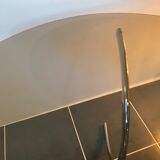 Round kitchen or dining room in smoked glass chrome structure an70