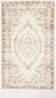 Tapis Vintage Turc Crème, Médaillon Floral, Style Shabby Chic, 150x250Cm