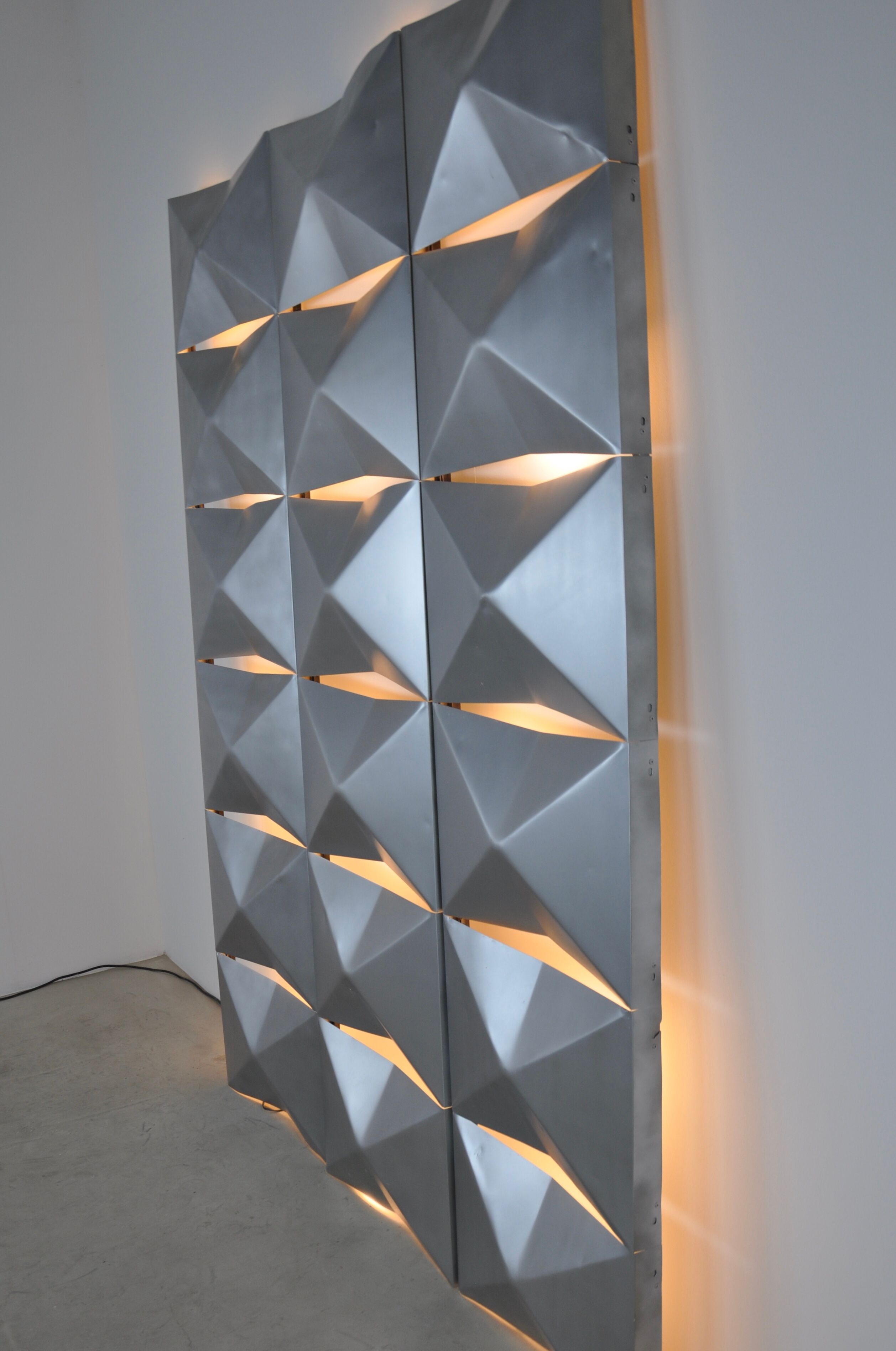 Aluminium modular wall mounted light panels 1960s