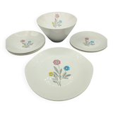 Lot of 8 Vintage Ceranord Saint-Amand Aster Tableware from the 1950s-60s.