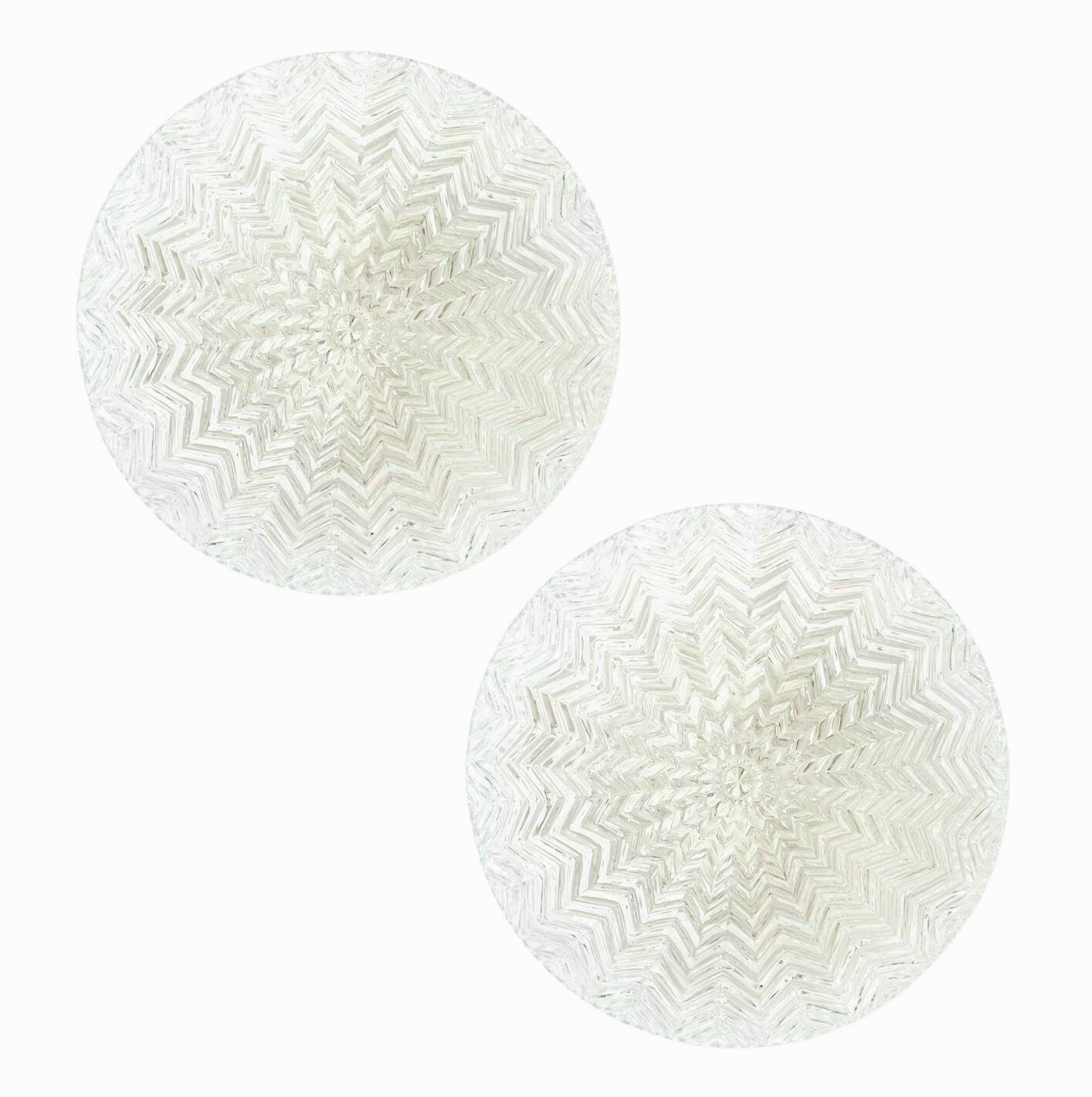 Mid-Century/Art Deco Geometric Glass Ceiling Light from Limburg, 1970s