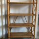 Shelf library in rattan, wood and bamboo vintage